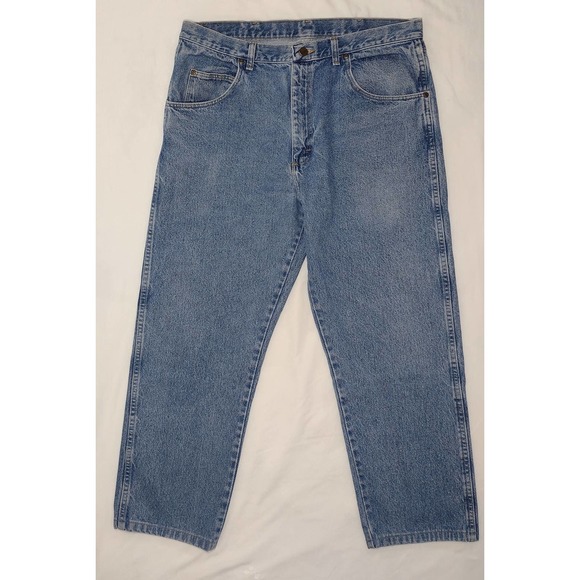 Old Mill 36x28 mens jeans light wash 100% cottom mid rise straight leg BUDGET - Picture 3 of 11
